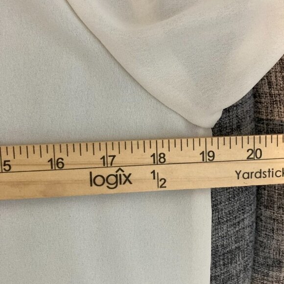 Laura Jayne Collection Cream Long Sleeve Blouse Beaded Shoulder Details Pleated - Picture 14 of 14